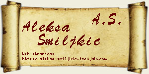 Aleksa Smiljkić vizit kartica